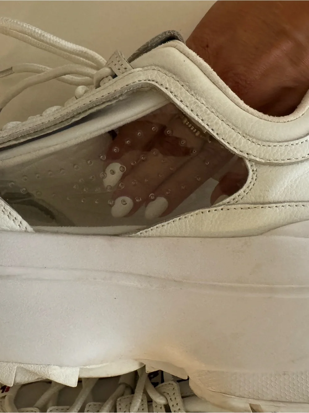 FILA White and Clear Platform Disruptor II - Barneys New York exclusive
